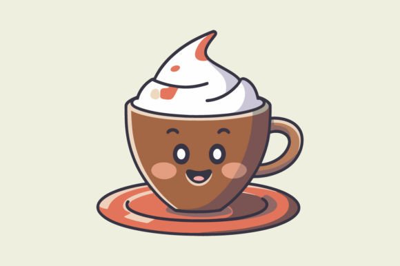 Download Cute Cappuccino Vector Art Illustration - Premium Resources