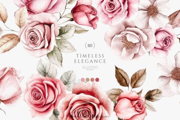 Download Vintage Roses Elegant Florals Set - Vintage roses Collection